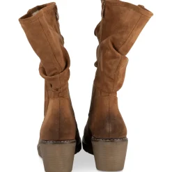 Bottes COGNAC Femme Motif Uni Fermeture éclair