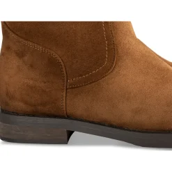 Bottes COGNAC Femme Motif Uni A Enfiler