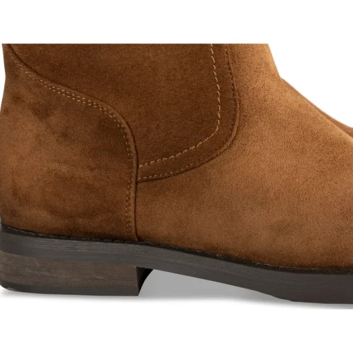 Bottes COGNAC Femme Motif Uni A Enfiler
