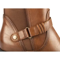 Bottes COGNAC Femme Motif Uni Fermeture éclair