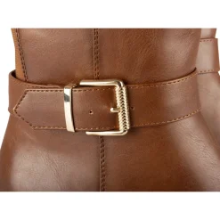 Bottes COGNAC Femme Motif Uni Fermeture éclair