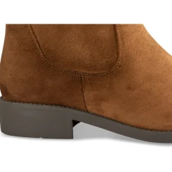 Bottes COGNAC Femme Motif Uni Fermeture éclair