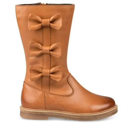 Bottes COGNAC Fille CUIR Fermeture éclair