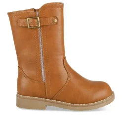 Bottes COGNAC Fille Motif Paillettes Fermeture éclair