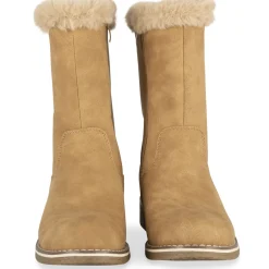 Bottes COGNAC Fille Motif Uni Fermeture éclair