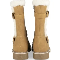 Bottes COGNAC Fille Motif Uni Fermeture éclair