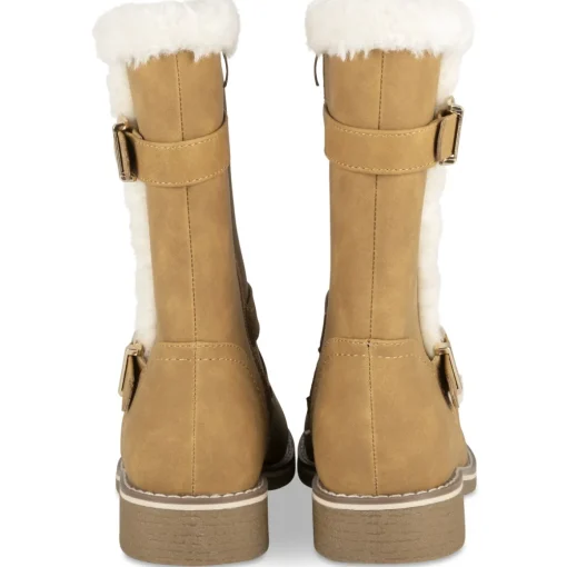 Bottes COGNAC Fille Motif Uni Fermeture éclair
