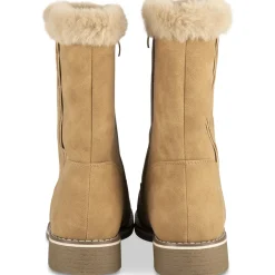 Bottes COGNAC Fille Motif Uni Fermeture éclair