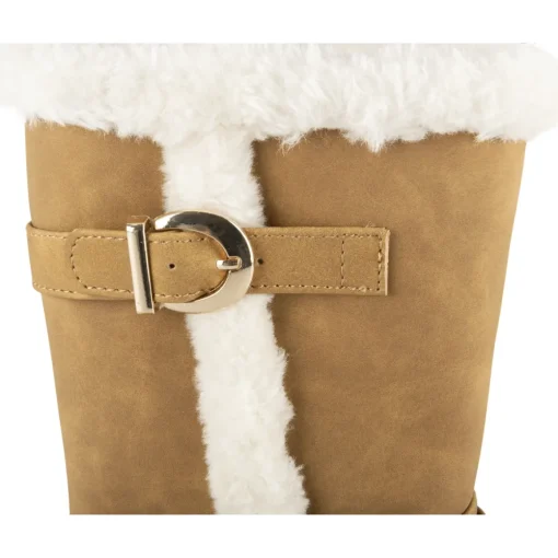 Bottes COGNAC Fille Motif Uni Fermeture éclair