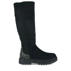 Bottes Cuissarde NOIR Fille Motif Paillettes Fermeture éclair