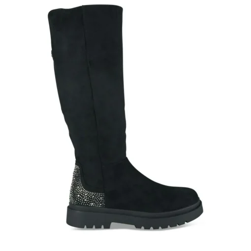 Bottes Cuissarde NOIR Fille Motif Paillettes Fermeture éclair