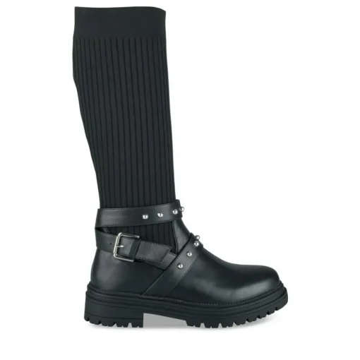 Bottes Cuissarde NOIR Fille Motif Clouté A Enfiler