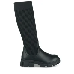 Bottes Cuissarde NOIR Fille Motif Uni A Enfiler