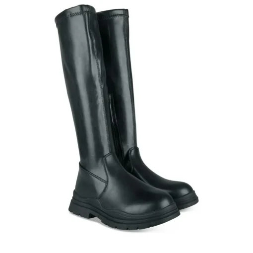 Bottes Cuissarde NOIR Fille Motif Uni Fermeture éclair