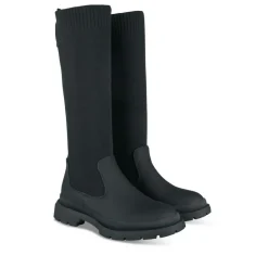 Bottes Cuissarde NOIR Fille Motif Uni A Enfiler