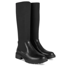 Bottes Cuissarde NOIR Fille Motif Uni A Enfiler