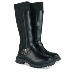 Bottes Cuissarde NOIR Fille Motif Uni A Enfiler