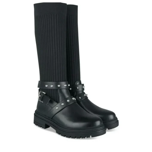 Bottes Cuissarde NOIR Fille Motif Clouté A Enfiler