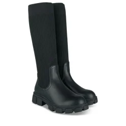 Bottes Cuissarde NOIR Fille Motif Uni A Enfiler
