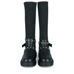 Bottes Cuissarde NOIR Fille Motif Clouté A Enfiler