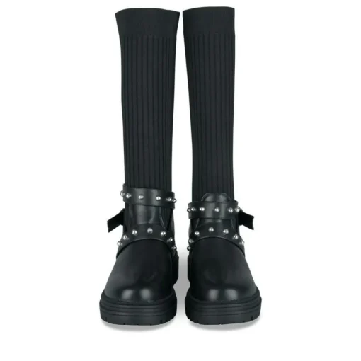 Bottes Cuissarde NOIR Fille Motif Clouté A Enfiler