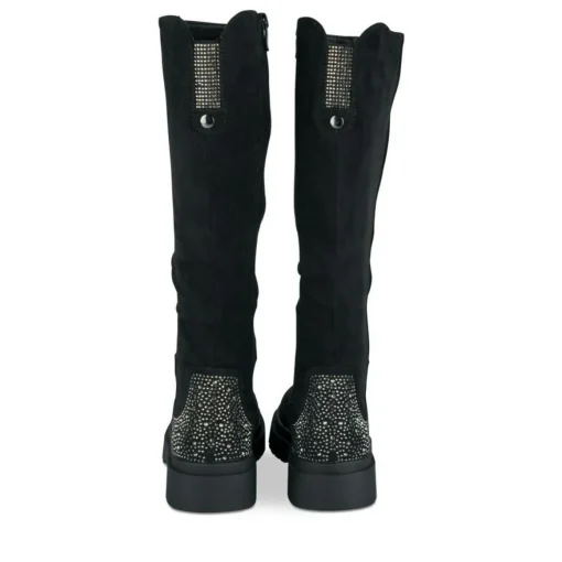 Bottes Cuissarde NOIR Fille Motif Paillettes Fermeture éclair