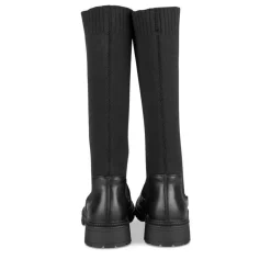 Bottes Cuissarde NOIR Fille Motif Uni A Enfiler