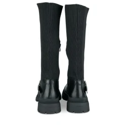 Bottes Cuissarde NOIR Fille Motif Uni A Enfiler