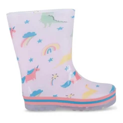 Bottes De Pluie BLANC Fille Motif Coeurs A Enfiler