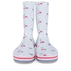 Bottes De Pluie BLANC Fille Motif Coeurs A Enfiler