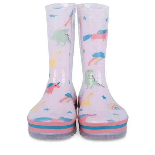 Bottes De Pluie BLANC Fille Motif Coeurs A Enfiler