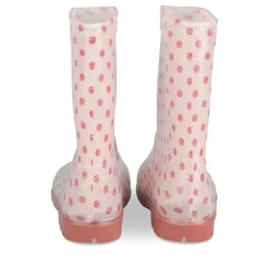 Bottes De Pluie BLANC Fille Motif A Pois A Enfiler