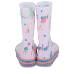 Bottes De Pluie BLANC Fille Motif Coeurs A Enfiler