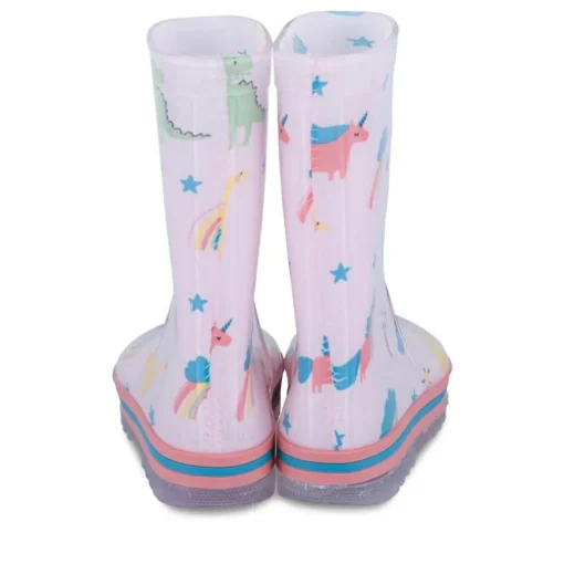 Bottes De Pluie BLANC Fille Motif Coeurs A Enfiler