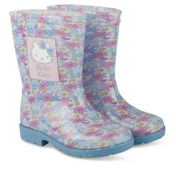 Bottes De Pluie BLEU Fille Motif Fleuri A Enfiler