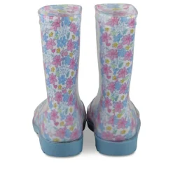 Bottes De Pluie BLEU Fille Motif Fleuri A Enfiler
