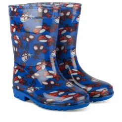 Bottes De Pluie BLEU Garçon Motif Multicolore A Enfiler