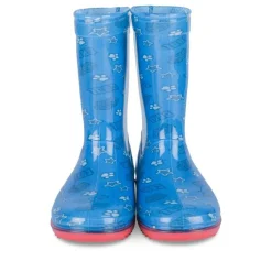 Bottes De Pluie BLEU Garçon Motif Multicolore A Enfiler