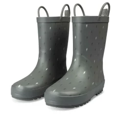 Bottes De Pluie GRIS Garçon Motif Eclair A Enfiler
