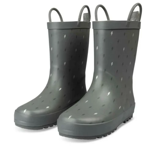 Bottes De Pluie GRIS Garçon Motif Eclair A Enfiler