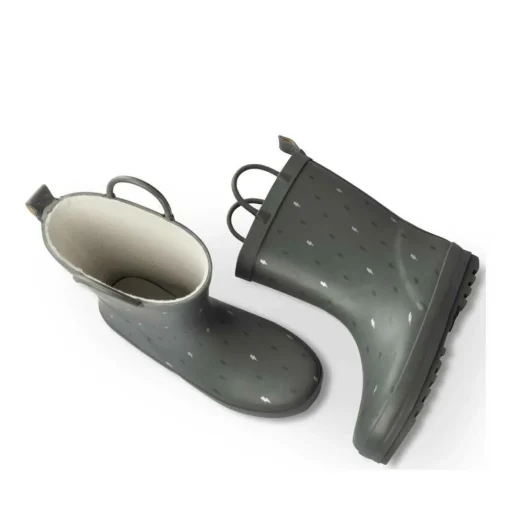 Bottes De Pluie GRIS Garçon Motif Eclair A Enfiler