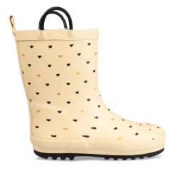Bottes De Pluie JAUNE Fille Motif Coeurs A Enfiler