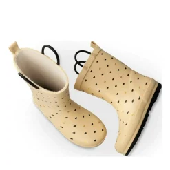 Bottes De Pluie JAUNE Fille Motif Coeurs A Enfiler