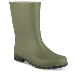 Bottes De Pluie KAKI Femme Motif Uni A Enfiler