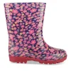 Bottes De Pluie MARINE Fille Motif Fleuri A Enfiler