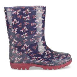 Bottes De Pluie MARINE Fille Motif Fleuri A Enfiler