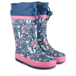 Bottes De Pluie MARINE Fille Motif Animal A Enfiler
