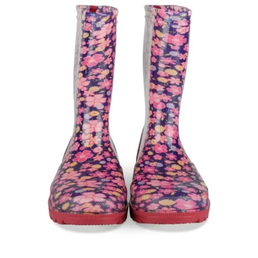 Bottes De Pluie MARINE Fille Motif Fleuri A Enfiler