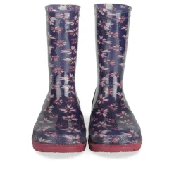 Bottes De Pluie MARINE Fille Motif Fleuri A Enfiler