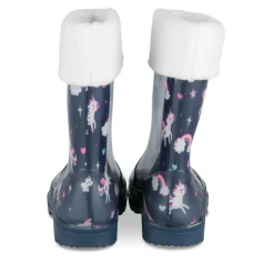 Bottes De Pluie MARINE Fille Motif Licorne A Enfiler